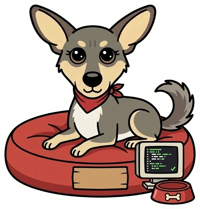 Peacy on her bed, guarding the code